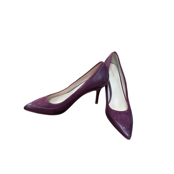 Cole Haan Womens Burgundy Leather Suede 4" Heels Size 9. 5B SKU 9102 - Picture 2 of 14